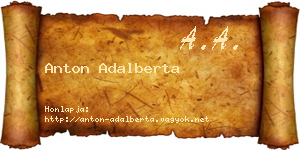 Anton Adalberta névjegykártya